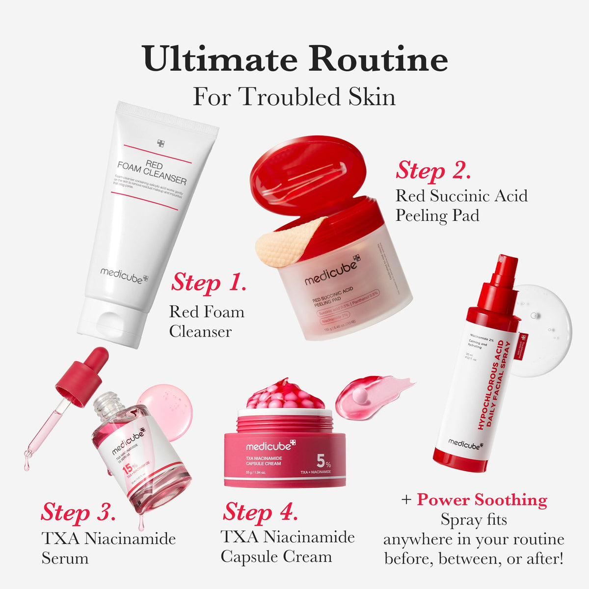 Red Succinic Acid Peeling Pads