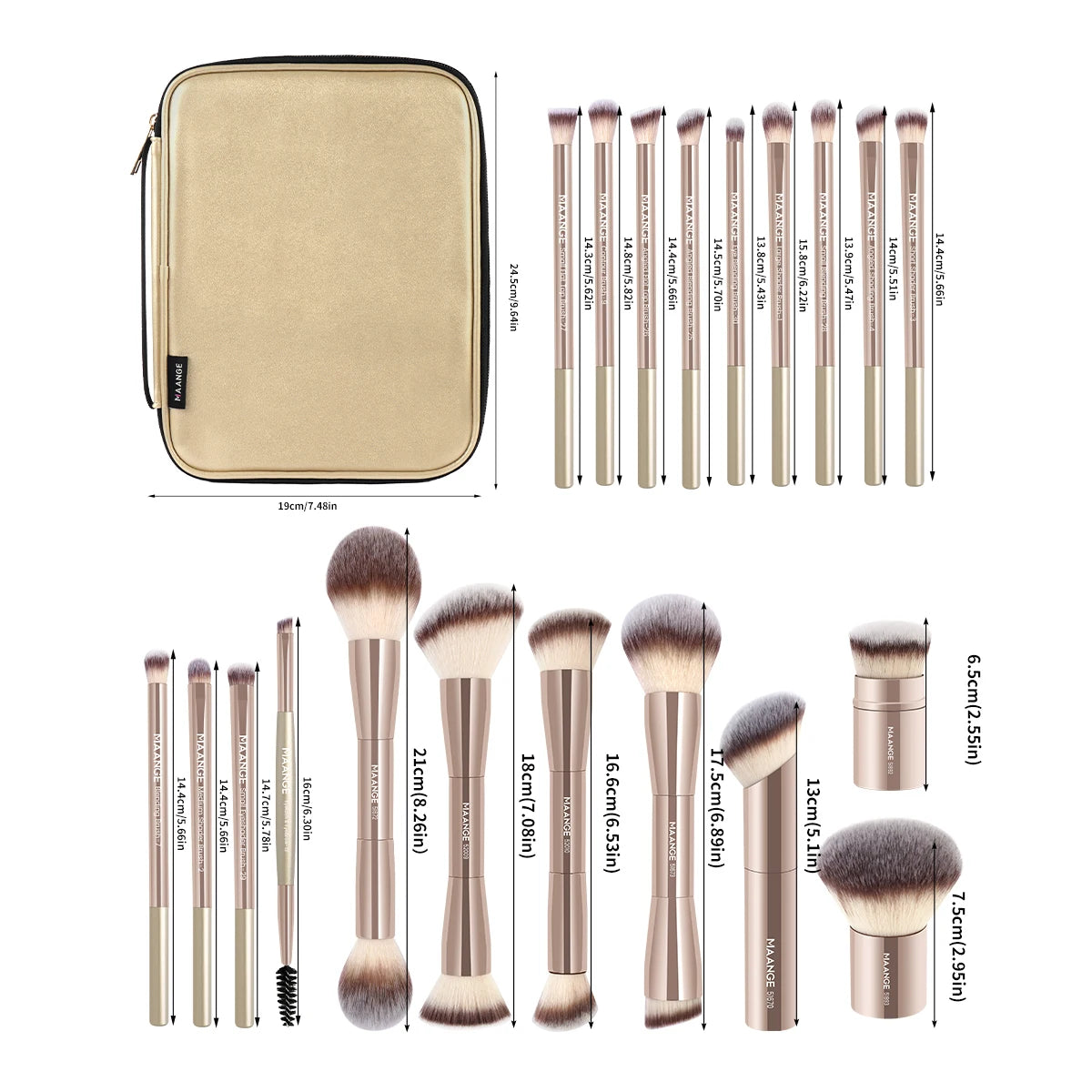 Pro Makeup Brush Kit + Storage Bag (20pcs) - Sylph Beauty