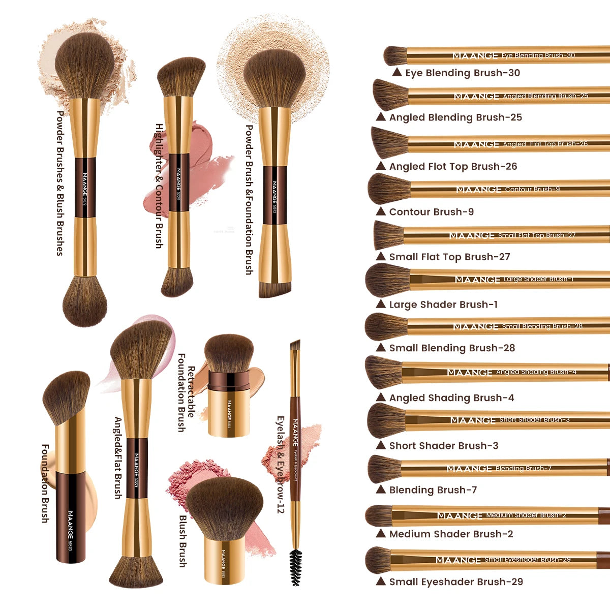 Pro Makeup Brush Kit + Storage Bag (20pcs) - Sylph Beauty