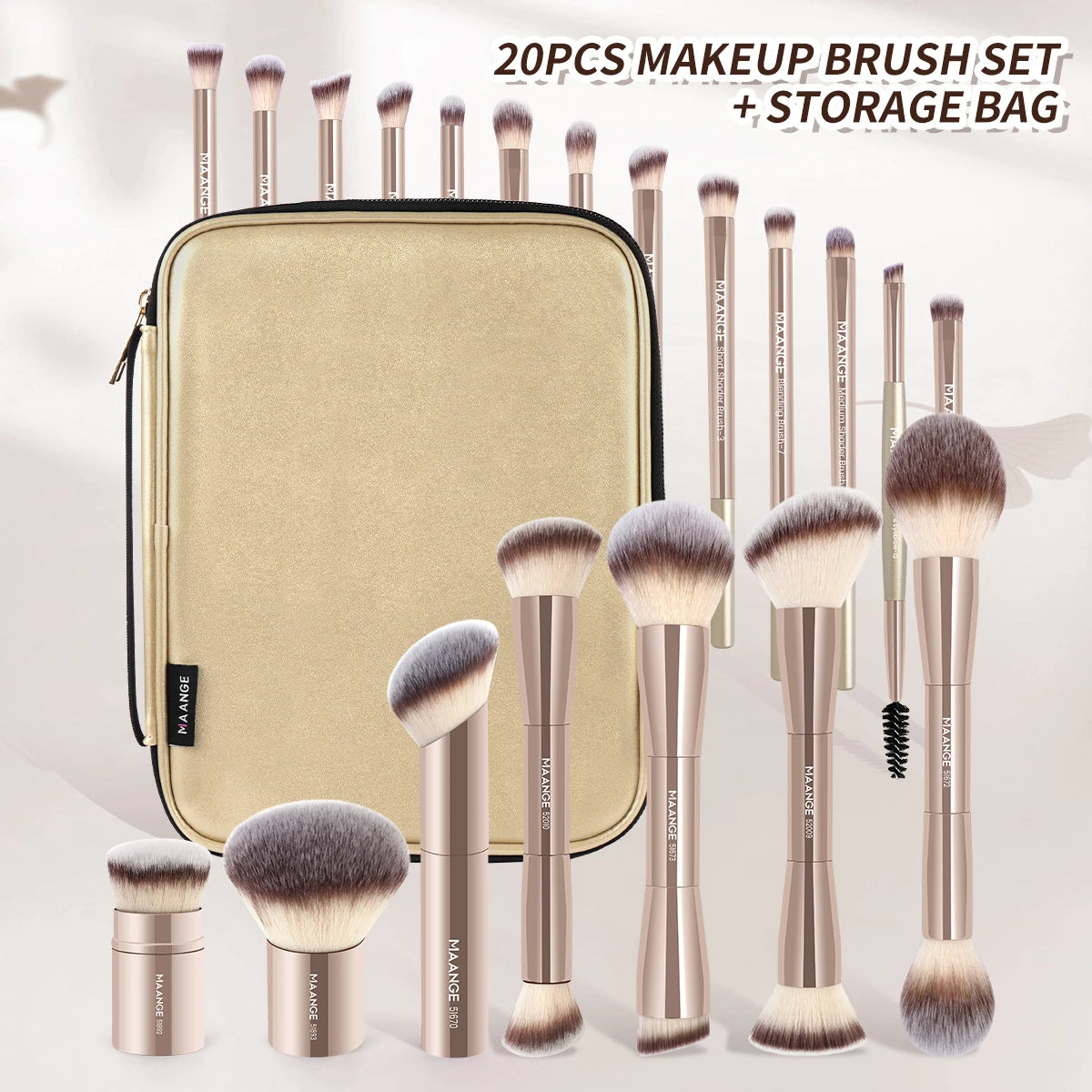 Pro Makeup Brush Kit + Storage Bag (20pcs) - Sylph Beauty